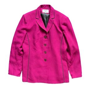 Kasper True VTG Plum Fuschia Button Up Beautiful Blazer Suit Work Jacket EUC 14